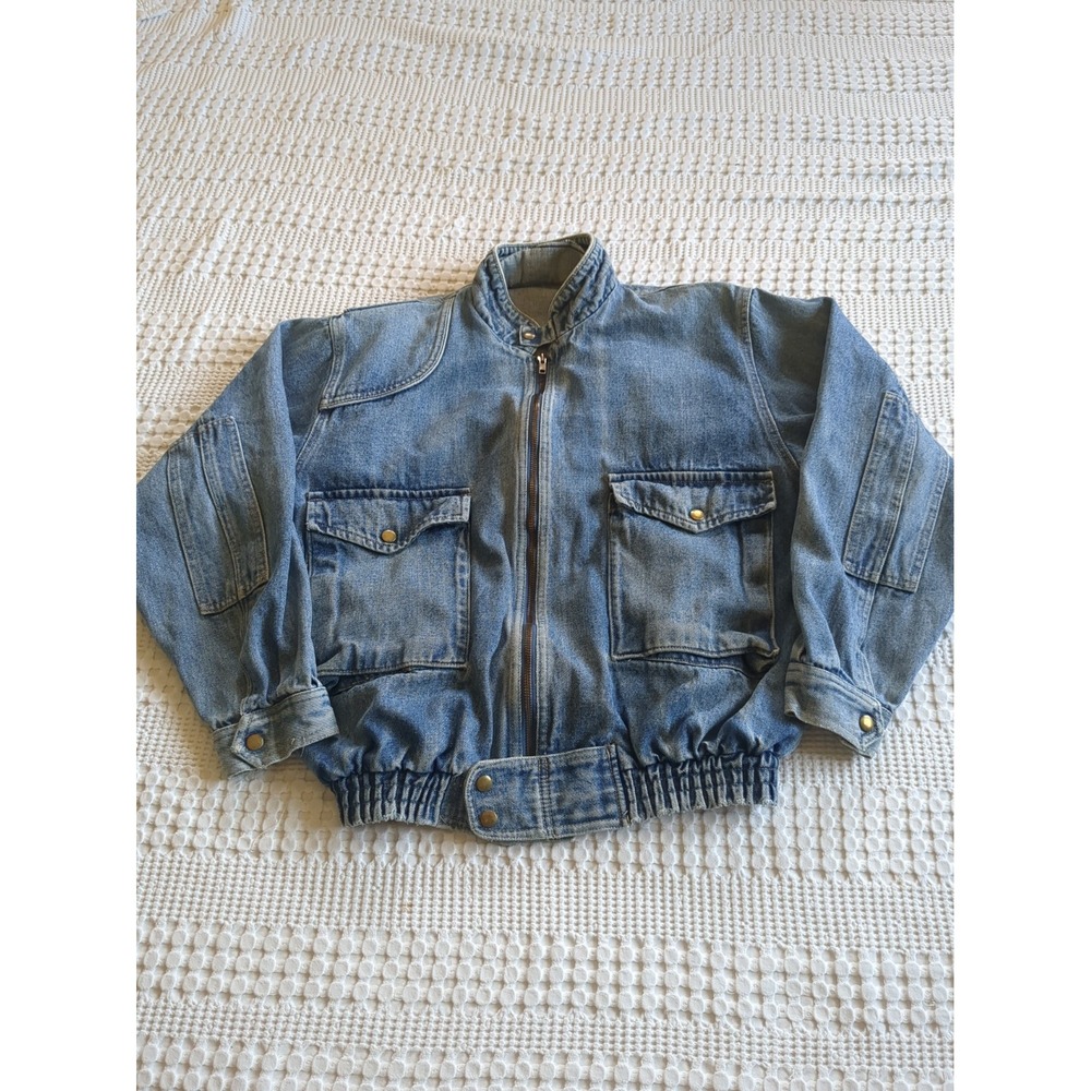 VTG 90s Gap? Blouson Bomber Denim Jacket Full Zip Snap Sz Medium/Large